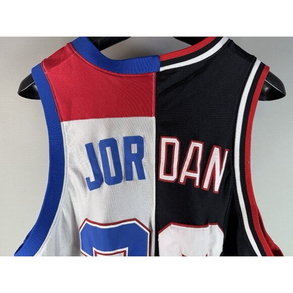 Mitchell And Ness Hardwood MICHAEL JORDAN Bulls/Bullets 23 Split Jersey SZ XL - Picture 9 of 12